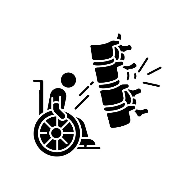 脊椎受伤黑色象形文字图标图片下载