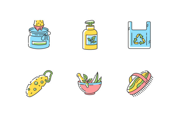 绿色环保产品RGB颜色图标集图片下载