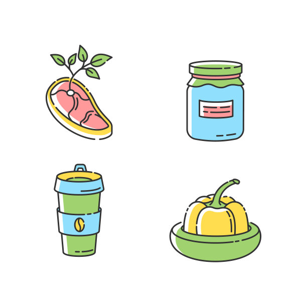 零浪费食物RGB颜色图标设置图片下载