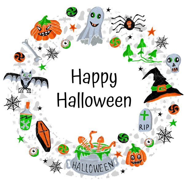 万圣节框架为卡片，邀请，横幅或海报模板图片下载