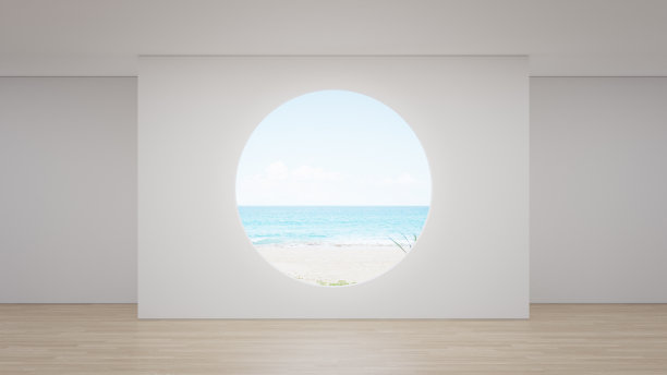 现代住宅或豪华酒店的大客厅空木地板上的空白墙。图片下载