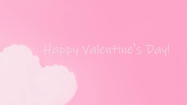 粉红色背景上的心型白云。本空间图片下载