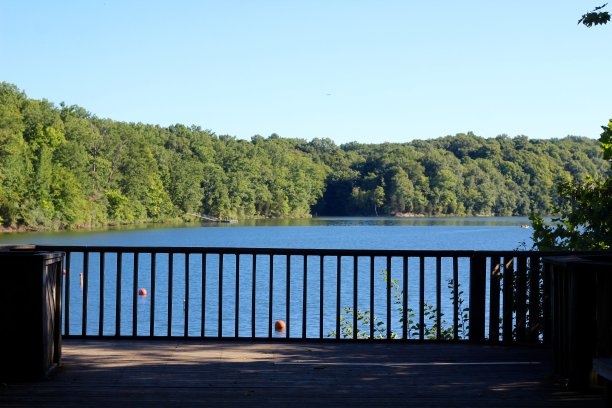 湖景从木甲板图片下载