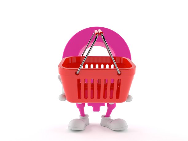 拎着购物篮的女性性别象征人物图片下载