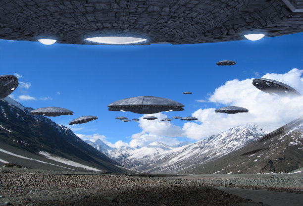 不明飞行物飞船入侵图片下载