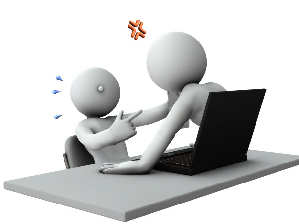 即使在远程工作中，角色也被过度干扰。白色背景。3 d渲染。图片下载