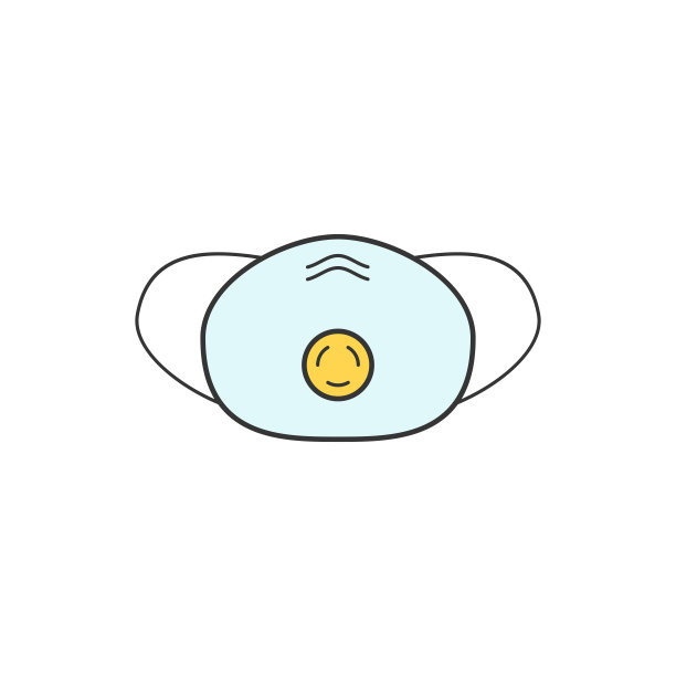 呼吸器口罩平面线条图标插图轮廓矢量符号图片下载