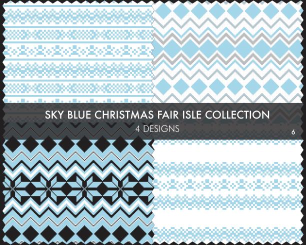 天蓝色圣诞集市岛无缝图案收集图片下载