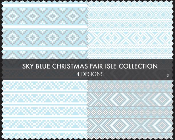 天蓝色圣诞集市岛无缝图案收集图片下载