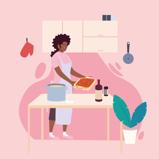 年轻女子正在厨房里做一道美味的食谱图片下载