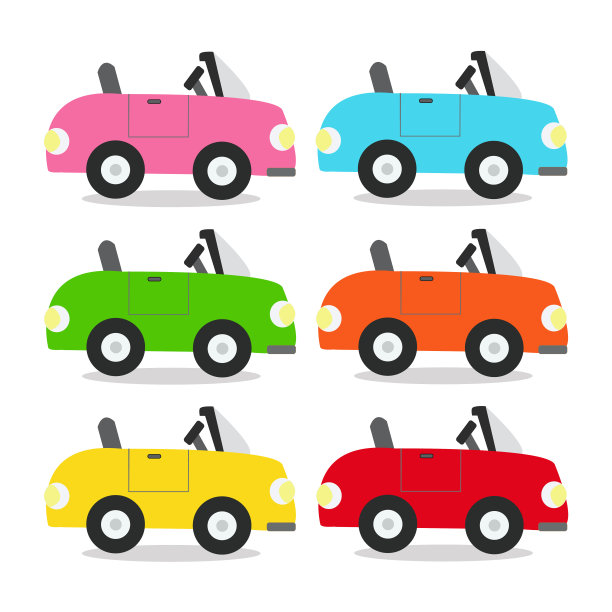 复古汽车儿童卡通矢量图片下载