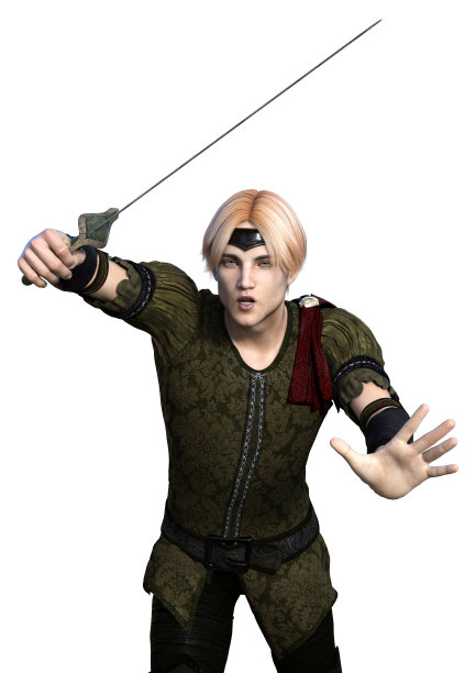 3D r插画童话王子在白色图片下载