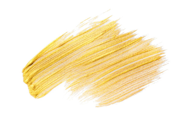 白色背景上的金色丙烯酸笔触。图片下载