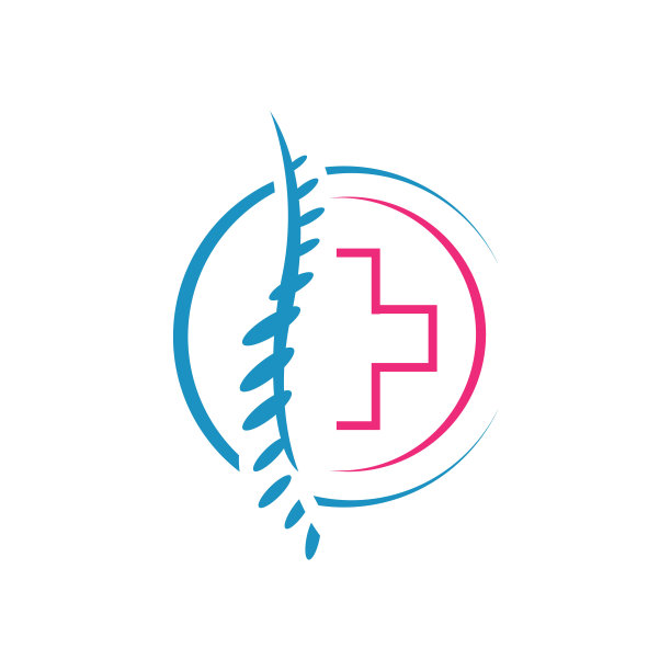 运动医学中心标识设计矢量插图。运动员康复标志标志隔离图片下载