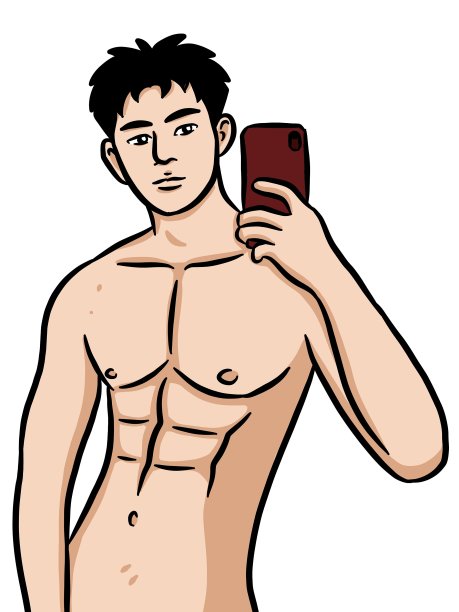 卡通可爱男人，白色背景图片下载