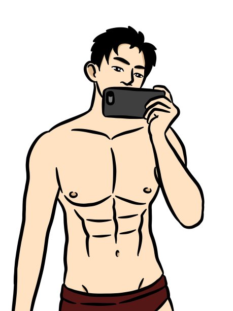 卡通可爱男人，白色背景图片下载