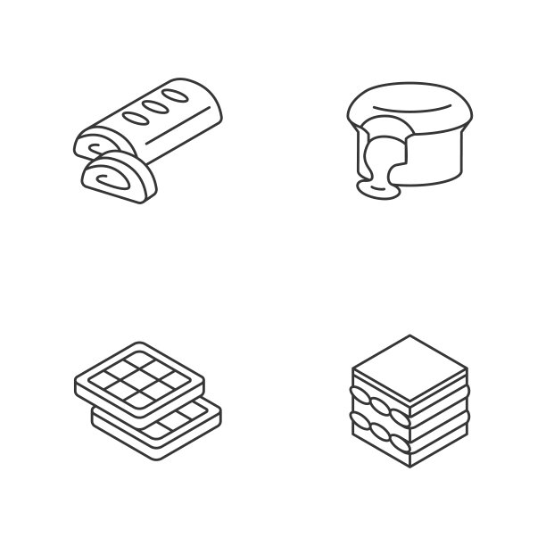 欧式甜点线性图标集图片下载