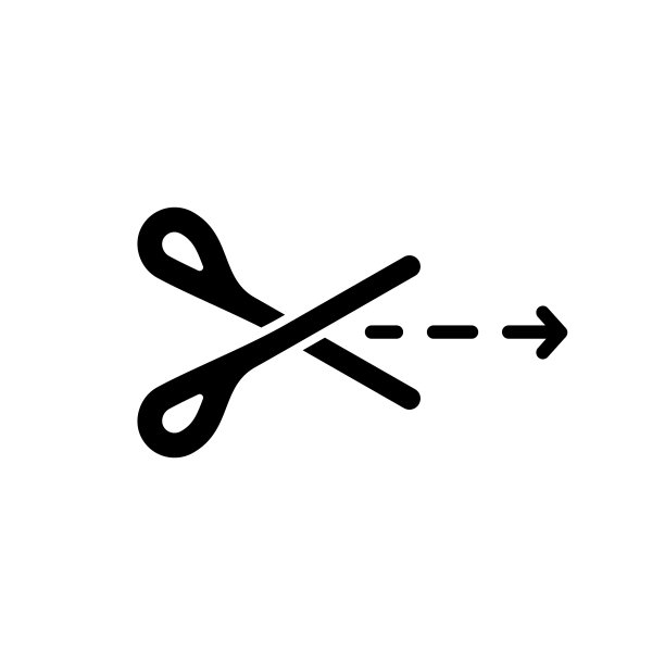 撕裂线。剪影剪刀与箭头，虚线图标图片下载