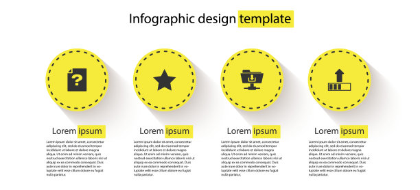 设置未知文档，星号，FTP文件夹下载和加载。业务信息图模板。向量图片下载