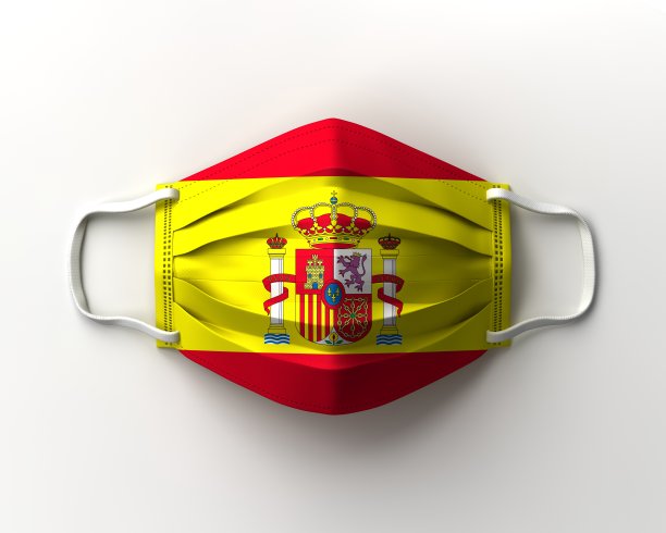 西班牙国旗的面具图片下载