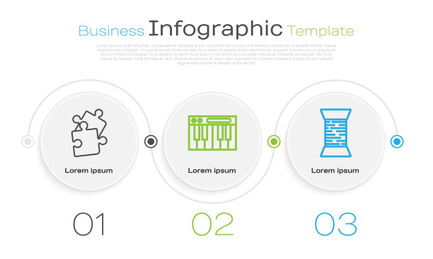 装线拼图片，音乐合成器，线轴上缝线。业务信息模板。向量图片下载