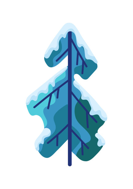 冬季抽象树与雪。图片下载