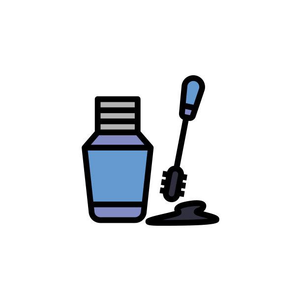 睫毛膏轮廓图标。美丽的元素和化妆品插图图标。符号和符号可以用于网页，标志，手机应用程序，UI，用户体验图片下载