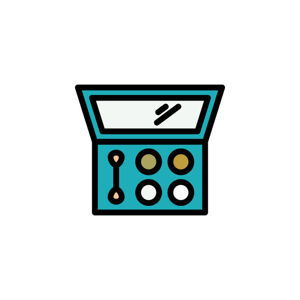 眼影轮廓图标。美丽的元素和化妆品插图图标。符号和符号可以用于网页，标志，手机应用程序，UI，用户体验图片下载