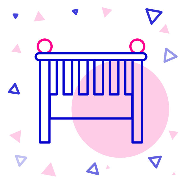 线婴儿摇篮摇篮床图标孤立在白色背景。色彩斑斓的轮廓的概念。矢量图图片下载