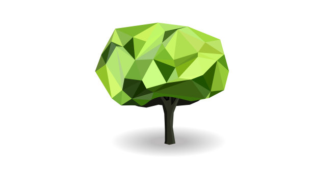 树多边形向量图片下载