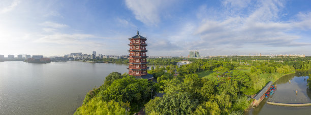 中国东莞华阳湖湿地公园的自然风光图片下载