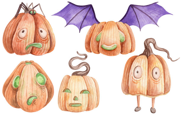 万圣节南瓜人物的集合图片下载