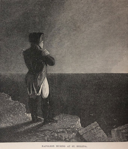 古董插图-拿破仑·波拿巴在圣赫勒拿岛沉思图片下载