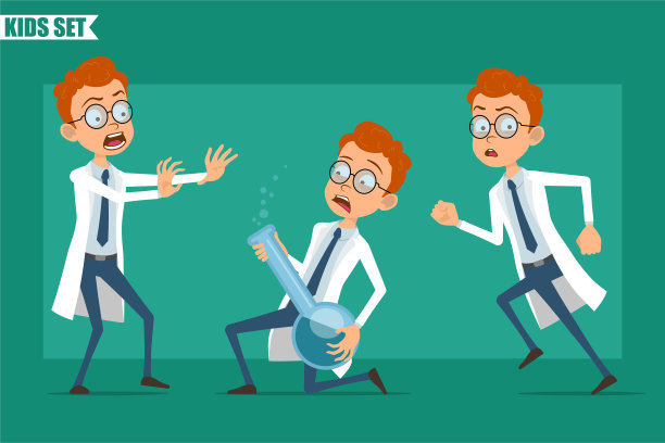 卡通小医生男孩人物向量集图片下载