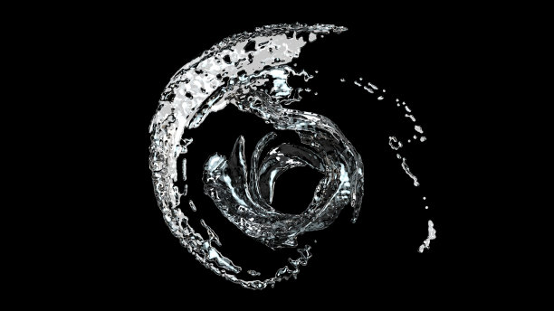 水流，圆形运动，3D，逼真的画面。图片下载