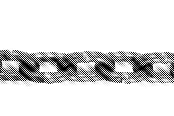 金属链上白色带有雕刻木刻的插画效果图片下载