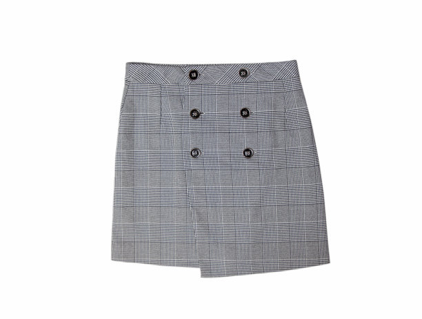 灰色格子裹裙孤立的白色背景图片下载