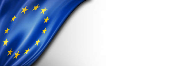 欧盟旗帜孤立在白色旗帜上图片下载