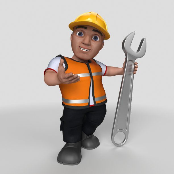 3D卡通建造者角色图片下载