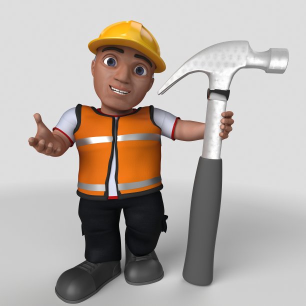 3D卡通建造者角色图片下载