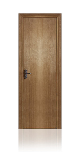 紧闭的木门隔离在白色上图片下载