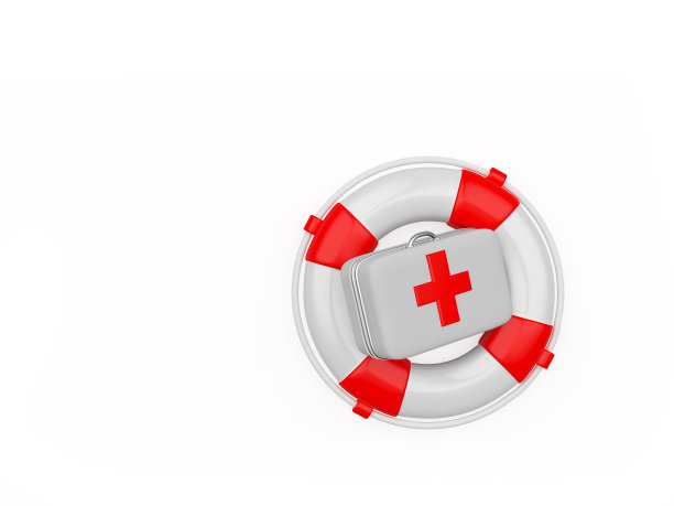 急救箱和白色救生圈图片下载