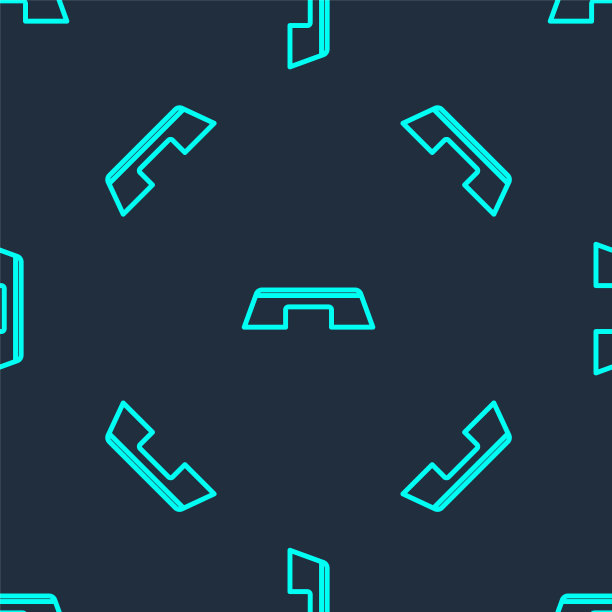 绿色线梯级平台图标隔离无缝模式上的蓝色背景。向量图片下载