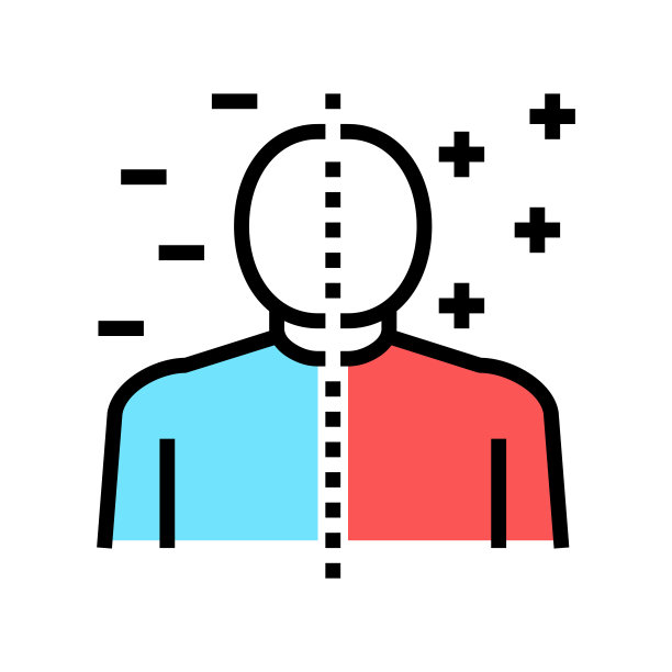 躁郁症彩色图标矢量插图图片下载