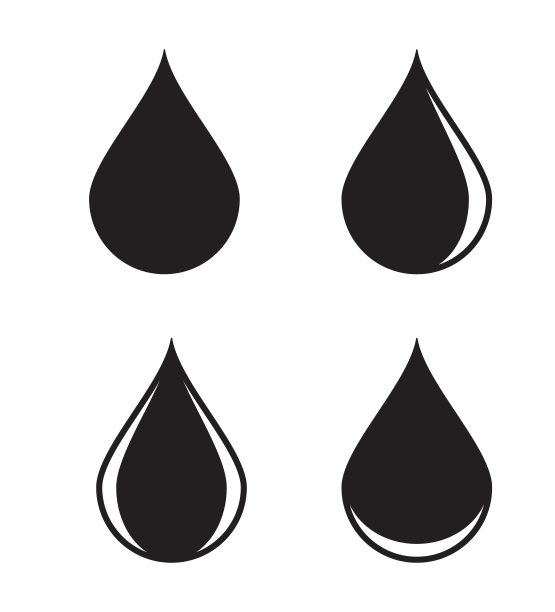 Drop shape图标集合。简单形状液体符号。水或油星座。雨漏标志。水的标志。孤立在白色背景上。矢量插图形象。图片下载