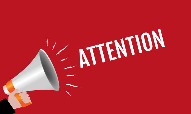 扩音器与手红色销售注意横幅图片下载