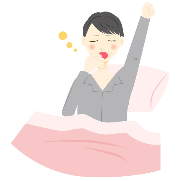 中年妇女醒来了。矢量图图片下载