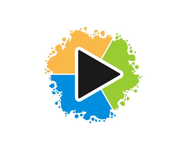 抽象的形状与媒体播放按钮内图片下载