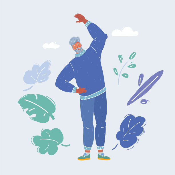 老人在运动。图片下载