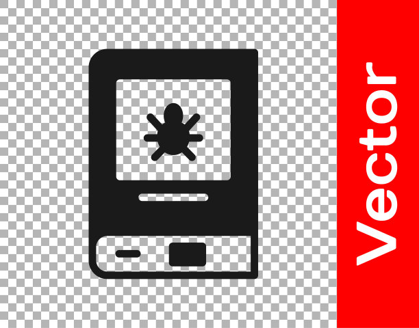 黑书关于昆虫图标孤立在透明的背景。向量图片下载